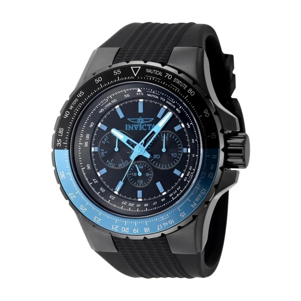 NEW Invicta 39278 Aviator Skyshock Men's Blue Black Quartz Watch Large 50mm Case